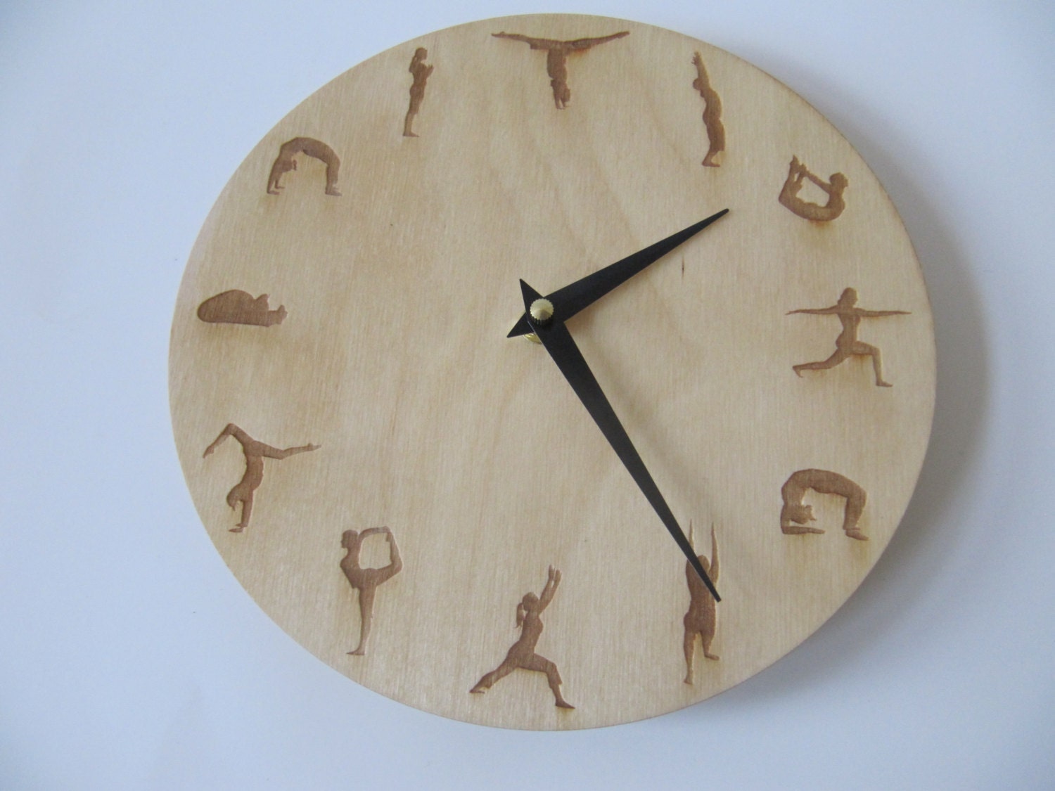 yoga clock yoga yoga wall clock wood wall clock wall