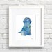 Blue Cockapoo Art Print Abstract Watercolor by 1GalleryAbove