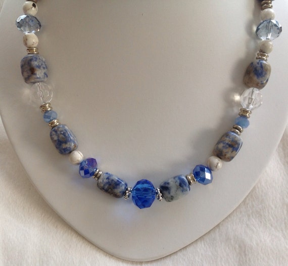 Items similar to Blue lapis stone necklace on Etsy