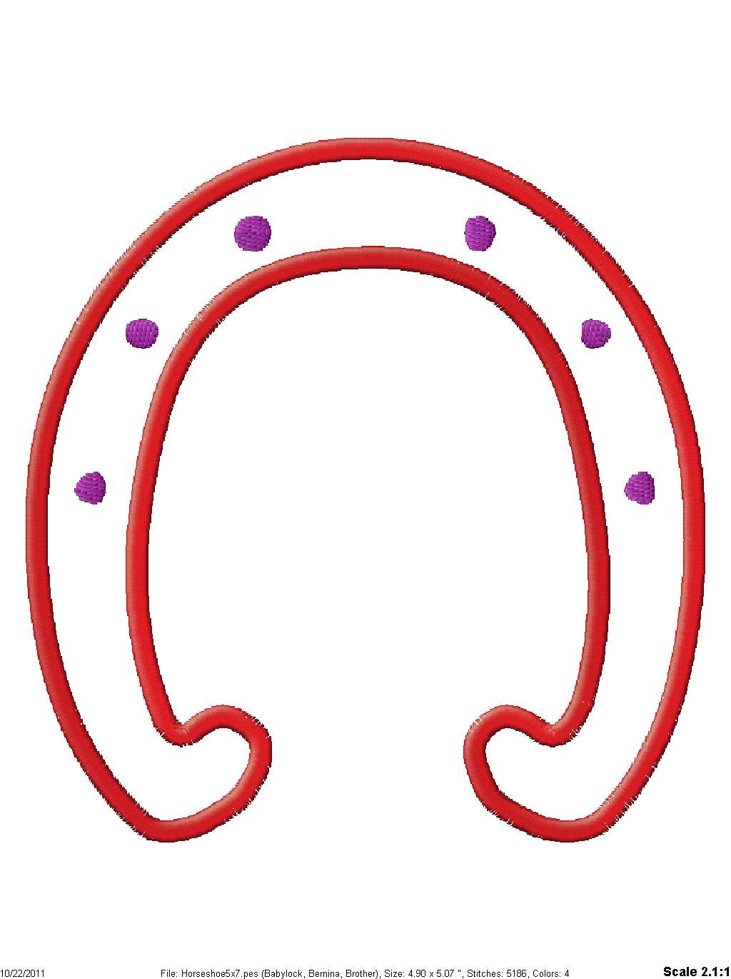 Horseshoe Applique Embroidery Design