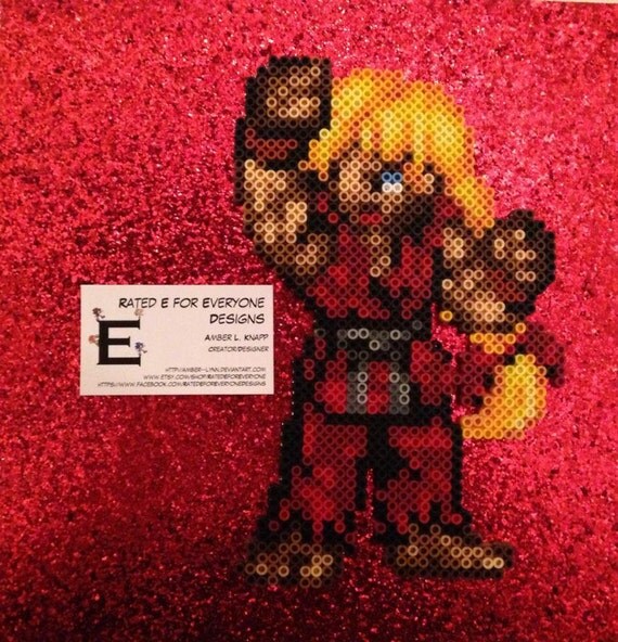 Ken Street Fighter Pocket Fighter Perler Bead Sprite vrogue.co