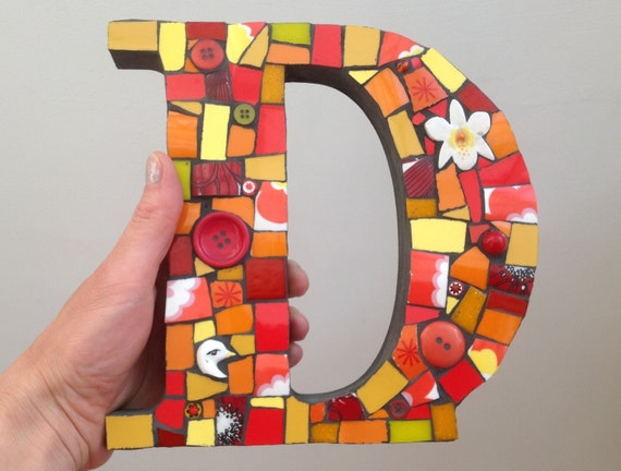 Large Mosaic Letter D By Lunamoonmosaic On Etsy