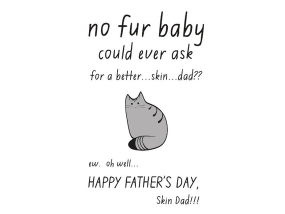 Items similar to Cat Fathers Day Card - Happy Father's Day Fur Baby ...