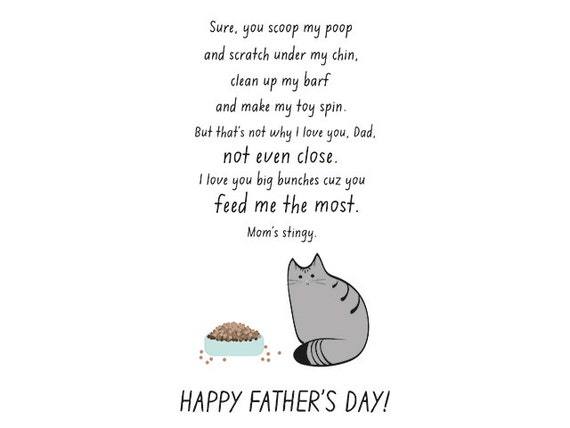items similar to cat fathers day card cat dad card