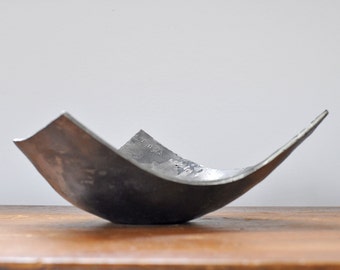 Personalized Angular Bowl, hand forged, modern steel wedding gift, 6th anniversary gift, 11th anniversary gift, iron anniversary gift