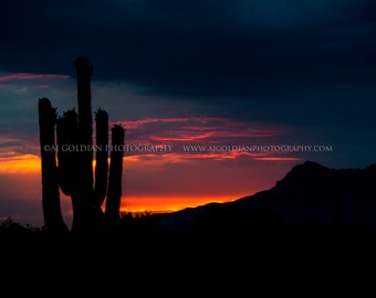 Stormy Desert Sunset in Arizona