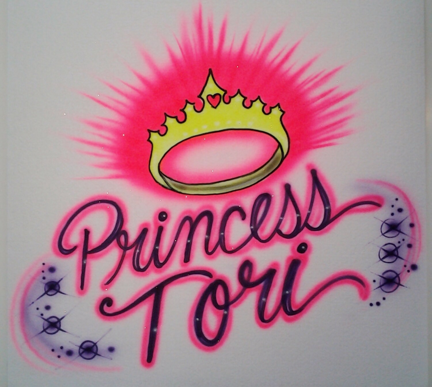 custom airbrush tshirt Princess crown by ATDcustomDesign on Etsy