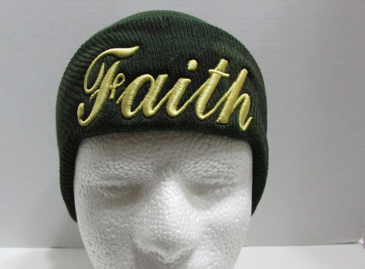 Beanies With Words Embroider Faith Cuffed Knit Beanies