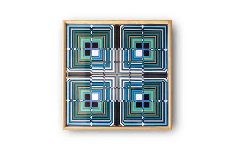 Ceramic Tile Framed 'Art Deco' tile abstract pattern