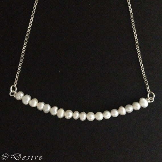 items similar to freshwater pearl bar necklace delicate items similar to freshwater pearl bar necklace delicate