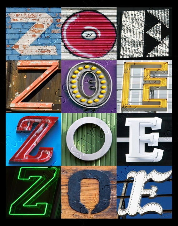 Personalized Poster featuring ZOE showcased in photos of