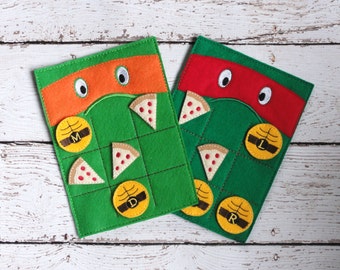Tic Tac Toe Ninja Turtle ITH Embroidery Design