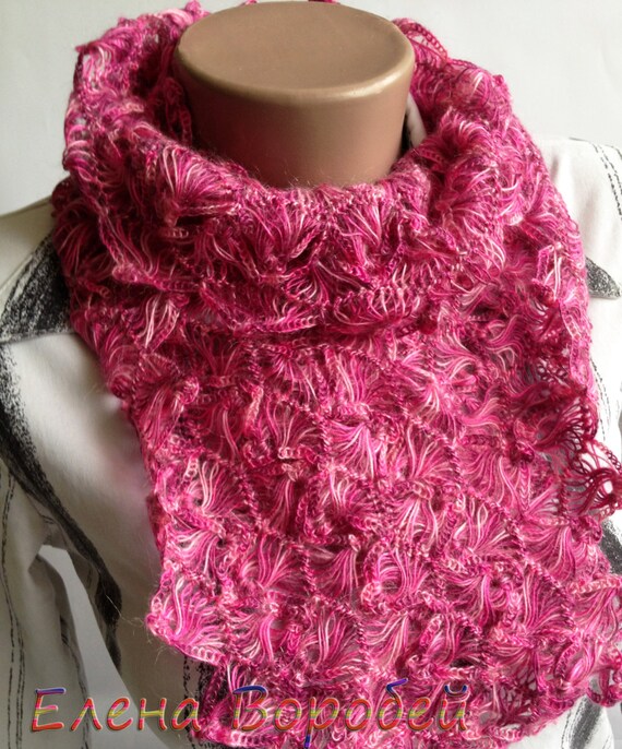 hairpin scarf crochet lace pattern Crochet Scarf Lace Crochet Lace Lace Hairpin Pink Scarf/ scarf/ Scarf/