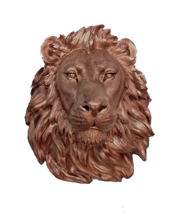 stuffed lion head wall mount