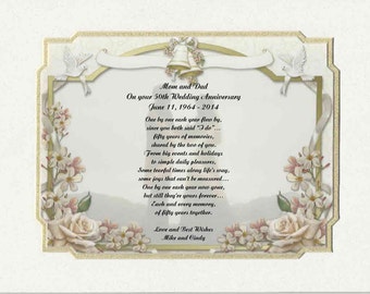 Personalized 50th Wedding Anniversary Poem by CinderbelllasGifts