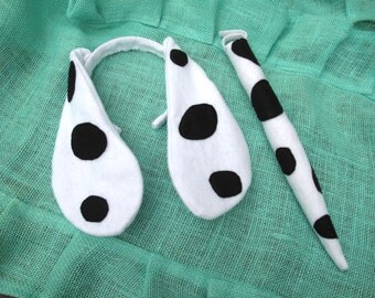 Dalmation Puppy Ears and Tail / Puppy Ears Headband