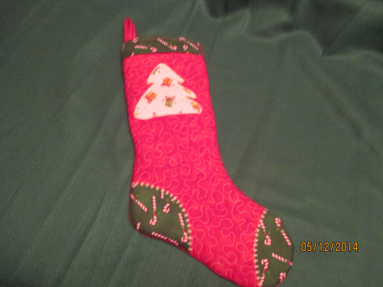 Handmade, Quilted Christmas stocking