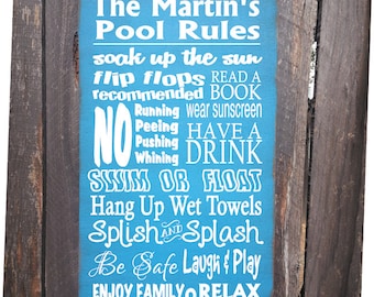 Personalized Pool Rules sign, pool decor, Pool Rules Sign, pool house ...