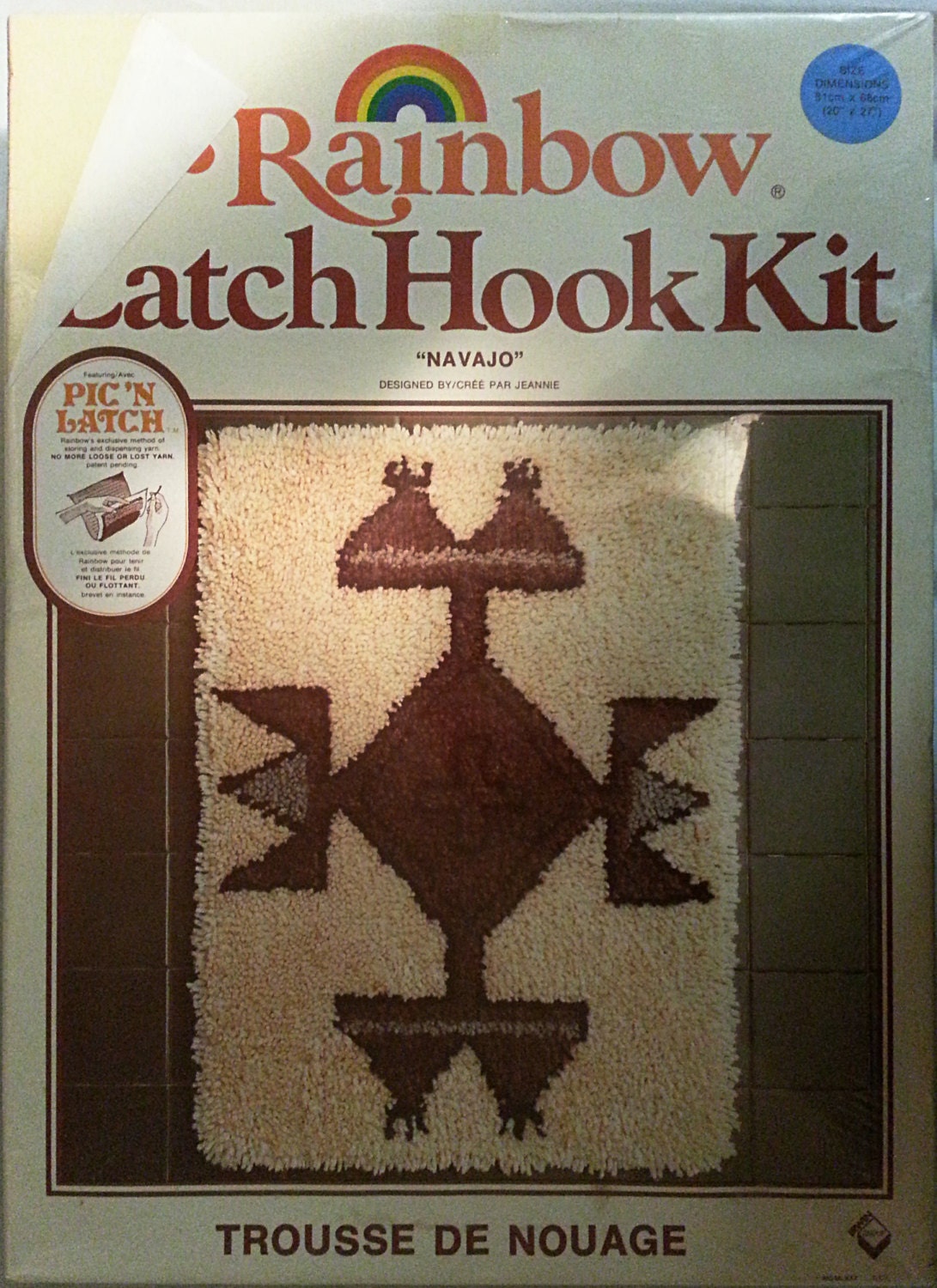 Latch Hook Rug Kit Southwestern 20 x 27 Vintage