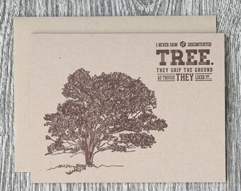 Hand-Drawn Maple Tree with John Muir Quote Rustic