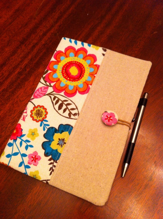 Items similar to Jr. size legal pad organizer, Fun floral fabric