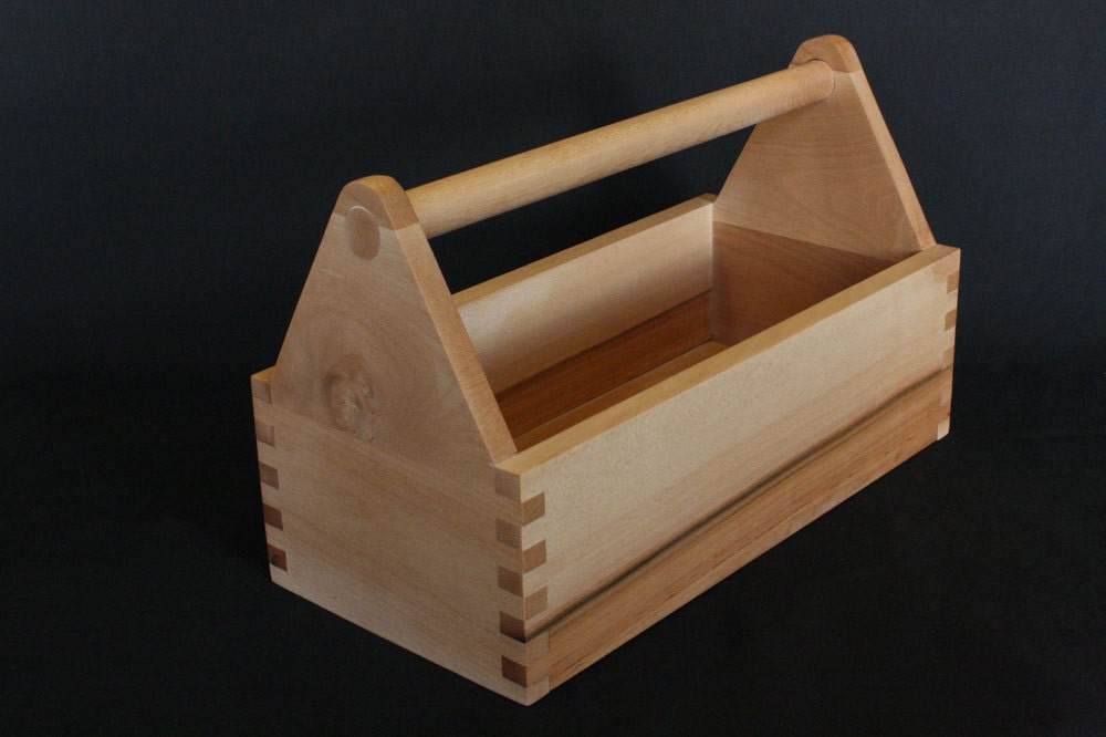 wood tool box garden tool tote hardwood toolbox small