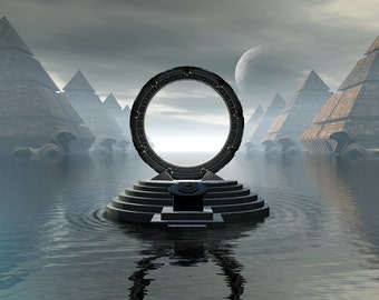 Stargate Digital Art Glossy Print 'City Of Pyramids'