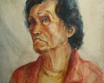 Vintage Impressionist Oil Painting, Portrait