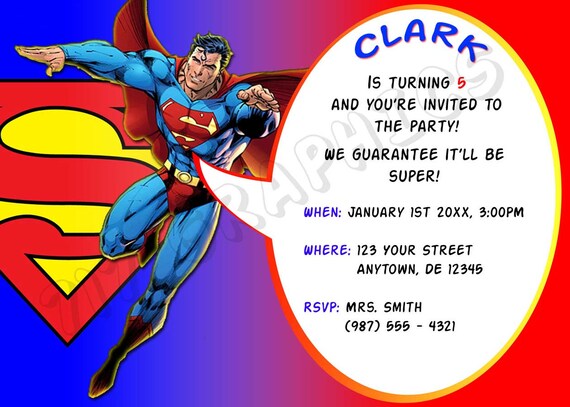 Invitacion Cumpleaños Superman Gratis