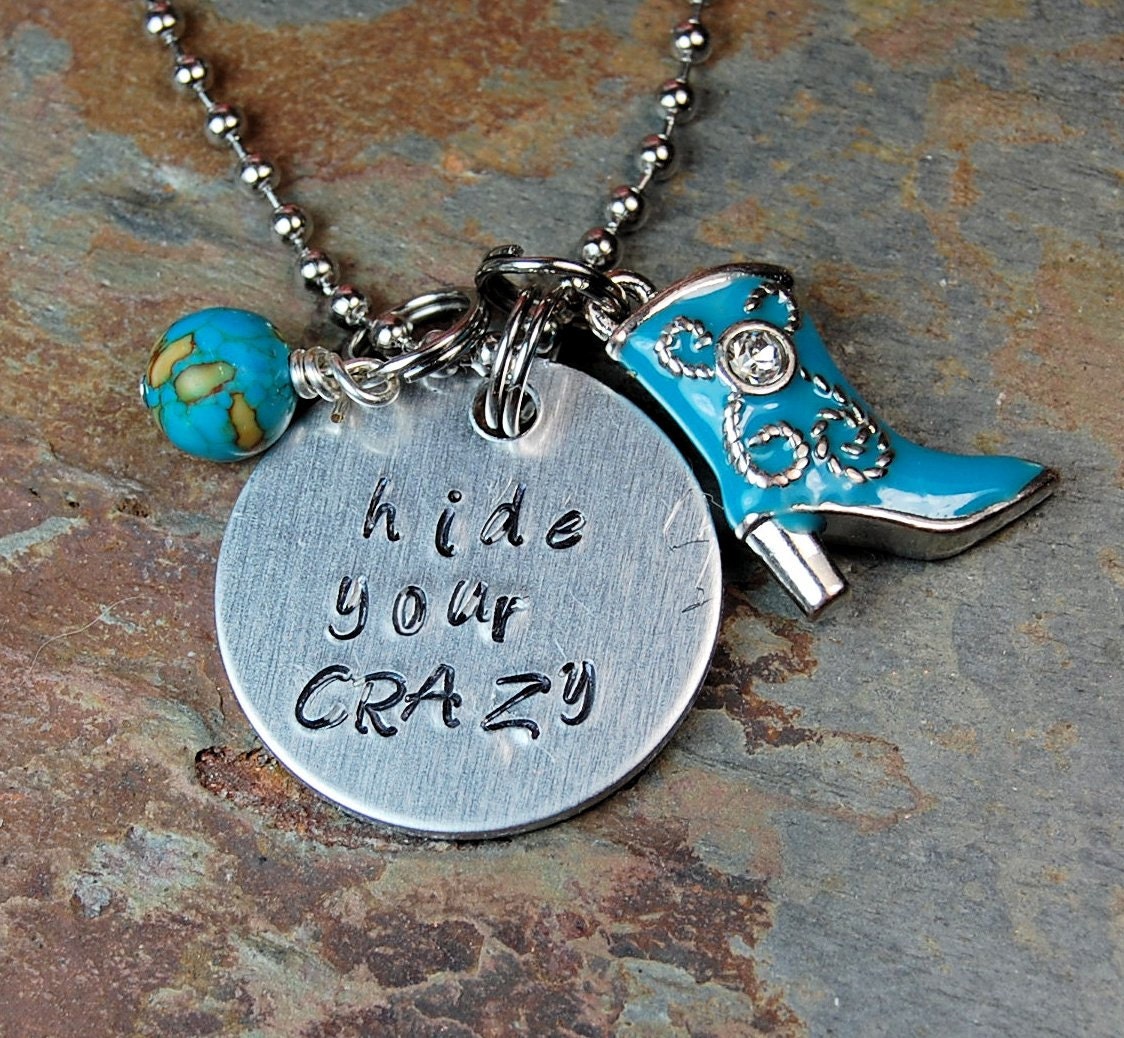 Miranda Lambert Inspired Necklace Handstamped Rhinestone