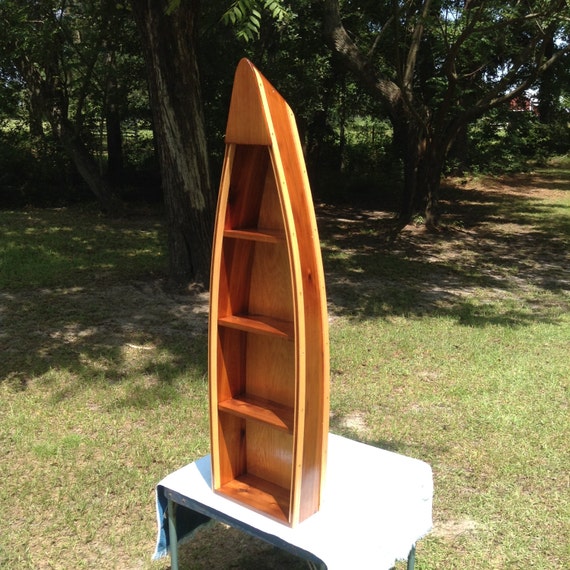 4ft Handcrafted Cedar Boat Shelf Rowboat Bookshelf Skiff Boat