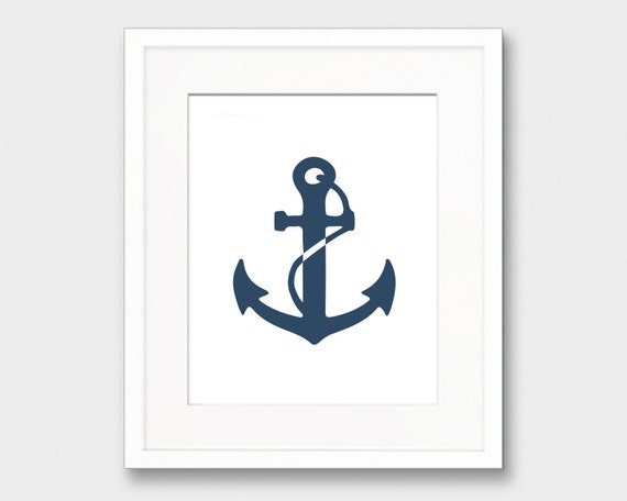 Navy Anchor Silhouette Anchor Silhouette by thekismetprintpress