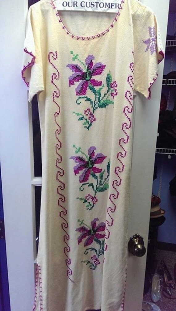 Vintage Cross stitch maxi dress