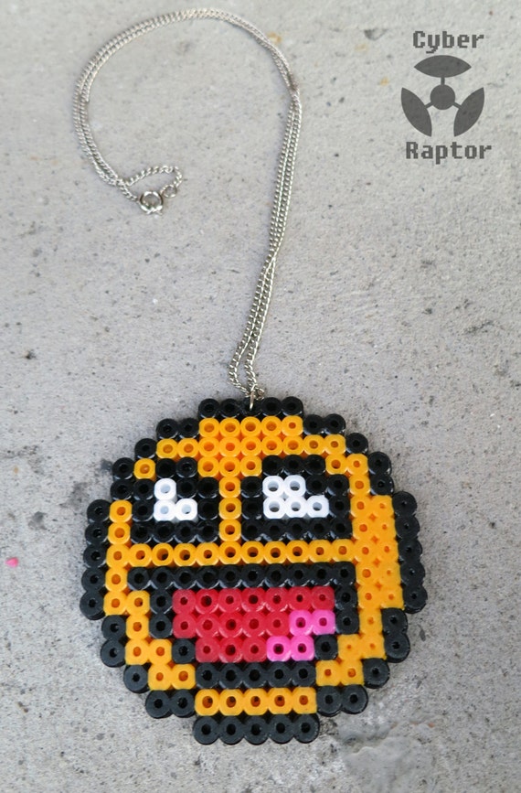 Perler Bead Awesome Face Necklace