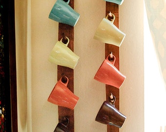 Wine Barrel Stave Coffee Mug Rack