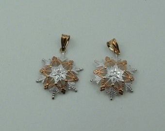 Melt Someones Heart With This Fun P air of 14K Rose and White Gold ...