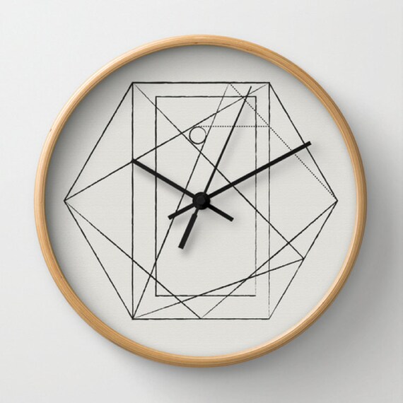 Wall Clock with Geometric Hexagon Print by OlafDesignsStudio