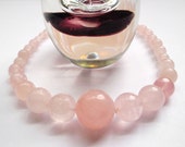 Rose Quartz Graduated Bead Vintage Necklace