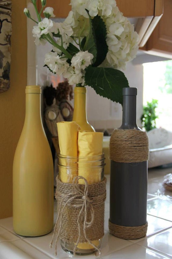 Custom Mason Jar and Wine Bottle Decor