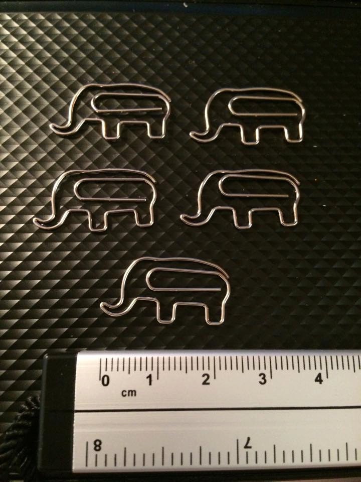 Elephant Paper Clips Set of 5 by ThePaperCage on Etsy