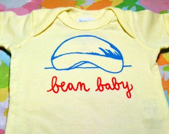 Bean Baby Yellow Onesie, Choose Newborn 6 Month or 12 Month