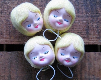Vintage 1960's Pose Doll Head - Blonde - Craft, Supplies