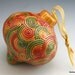 SALE Christmas Ornament in Autumn Gold, Green, Red Fimo Filigree