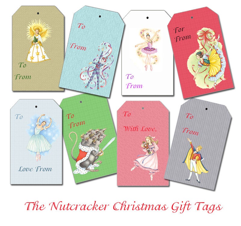 Nutcracker Gift Tags PDF Instant Download by WildGooseChase