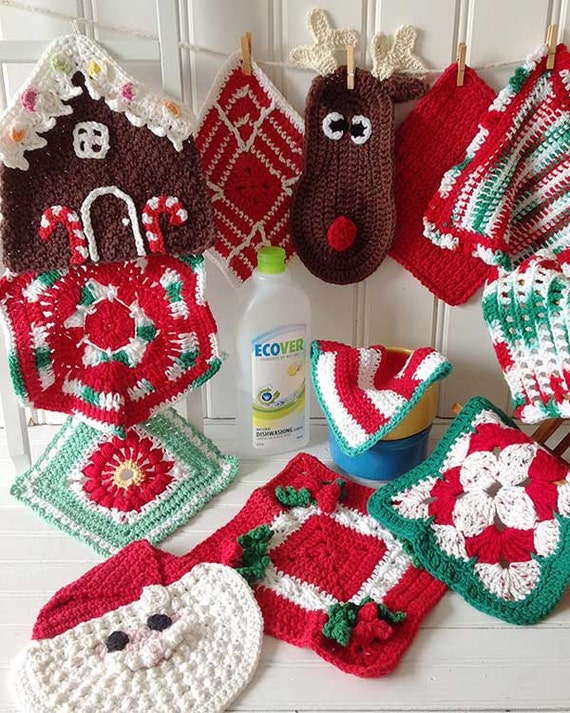 Christmas Dishcloth Set Crochet Pattern PDF