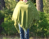 Slinky Mink Fleece Poncho - New Leaf Green