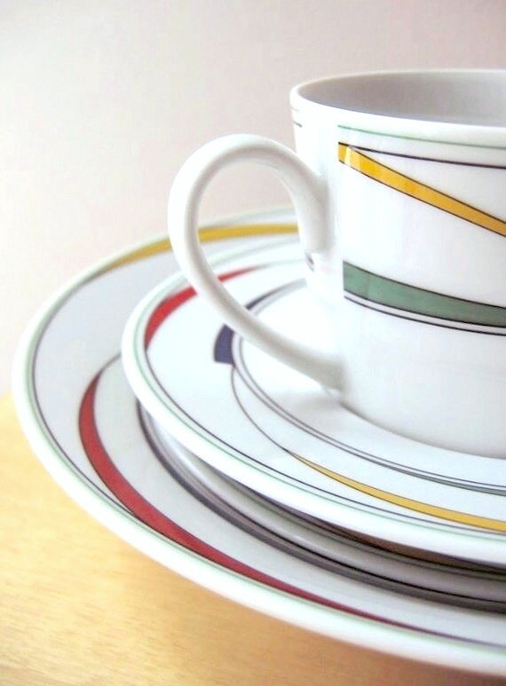 Items similar to geometric dinnerware set international china Flash
