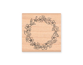 Floral wreath stamp | Etsy