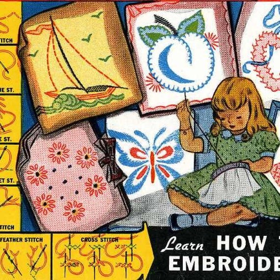 Vintage Hand Embroidery Transfer Pattern 236 Learn to