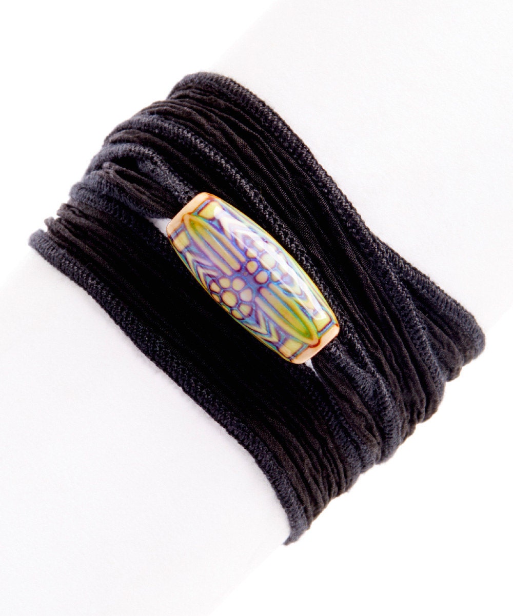 Real Mood Jewelry Silk Wrap Bracelet Color by horsefeathersgifts